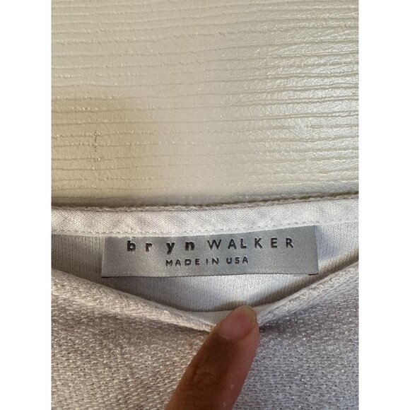 Bryn‎ Walker 3/4 Sleeve Boxy Crop Women's Ivory Top Blouse Scoop Neck Size S /u1 - Picture 3 of 8